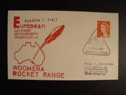 ELDO EUROPA I EUROPEAN WOOMERA ROCKET RANGE AUSTRALIA NETHERLANDS GERMANY FRANCE ENGLAND BELGIUM ITALY  4. 8. 1967 - Covers & Documents