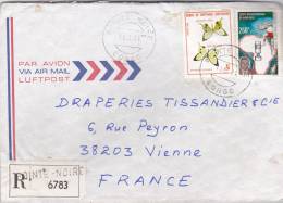 MARCOPHILIE, CONGO,1981, RECOMMANDE POINTE NOIRE, Affranchissement Composé Pour La FRANCE Papillon Hand Ball/3739 - Otros & Sin Clasificación