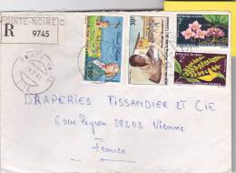 MARCOPHILIE, CONGO,1981, RECOMMANDE POINTE NOIRE, Affranchissement Composé Pour La FRANCE Chappe Scolarité Fleur/3752 - Otros & Sin Clasificación