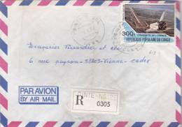 MARCOPHILIE, CONGO,1984, RECOMMANDE POINTE NOIRE,  Seul Sur Lettre, Yv  619 Pour La FRANCE Espace Navette /3789 - Altri & Non Classificati