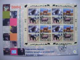 UNO-Genf 482/5 KB-FDC, Gefährdete Arten (XII) Säugetiere 2004 Auf Genfer-Cachet - FDC