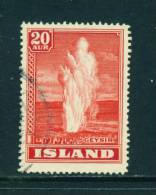 ICELAND - 1938 The Great Geyser 20a Used As Scan - Gebraucht