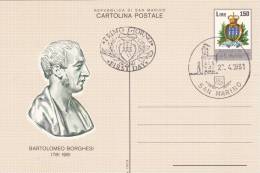 B02  Carte Postale FDC De San Marino - Borghesi - Du 23-04-1981 - Entiers Postaux