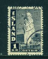 ICELAND - 1938 The Great Geyser 1kr Used As Scan - Gebraucht