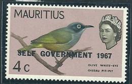 Mauritius 1967 Birds Aves Oiseaux Vegels - Mascarene Swiftlet - Aerodramus Francicus MLH - Zwaluwen