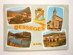 Beseges ( 30 ) Vue Generale - Eglise Et Monument Aux Morts - Plage Et Camping Municipal - Pont Des Drouihedes - Bessèges