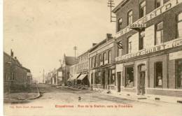 Erquelinnes - Rue De La Station, Vers La Frontière - Hôtel Du Midi - 1922 ( Voir Verso ) - Erquelinnes