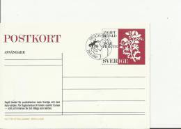 SWEDEN   1981 -  POSTCARD FD TAX PAID - TAXE PERCUE -AVGIFT BETALD - FLOWER MOTIV NEW   POSTM STOCKHOLM MAY 26 -  RE2121 - Enteros Postales