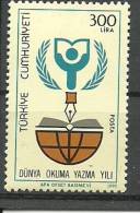 Turkey; 1990 International Literacy Year - Unused Stamps