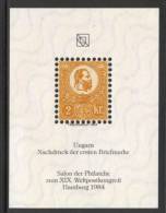 HUNGARY-1984.Commemorativ  Sheet  - Hamburg,Intl.Philatelic Exhibition/ Litographed 2Kr.MNH! - Commemorative Sheets