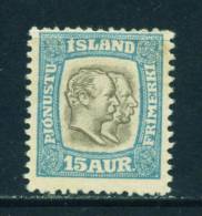 ICELAND - 1907 Christian IX And Frederick VIII Official 15a Mounted Mint - Service