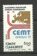 Turkey; 1991 European Transport Ministers' Conference - Unused Stamps