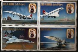 Bahrain 1976 N° 241 / 4 ** Avion Commercial, Concorde, Londres, Khalifa, Aéroport, Tour De Controle, British Airways - Bahrain (1965-...)