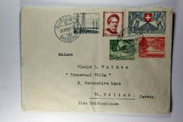 Switserland: Airmail Cover Misch Frankatur  1951, To Jersey, UK - Briefe U. Dokumente