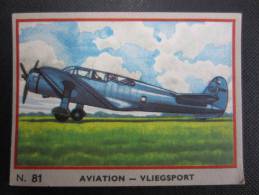 CHROMO (M33) AVIATION - VLIEGSPORT (2 Vues) N°81 Etats-Unis - "VULTEE V-12" Chocolat Jacques - Jacques