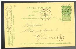 C329 - Carte N° 38 Réponse Oblitérée Bois-de-Villers à Destination De Gedinne - Cartes Postales [1871-09]