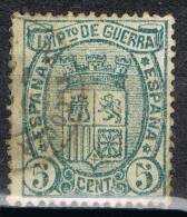 Sello 5 Cts Impuesto De Guerra 1875, Fechador PUEBLA De ALCOCER (Badajoz),  Num 154 º - Tasse Di Guerra