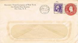 1364. Carta Entero Postal NEW YORK 1921. Perforado Cormercial, Firmenlung - Covers & Documents