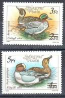 Hungary 1989 - Birds - Ducks Ovpt  Mi.4041-4042- MNH - Unused Stamps