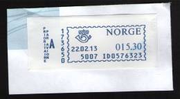 EMA Empreinte à Machine Affranchir Postage Meter Footprint NORGE 15.30 KR NORVEGE 22.02.2013 - Viñetas De Franqueo [ATM]