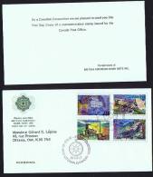 1988  Exploration Of Canada 3rd Series Sc 1199-1202 Block Of 4 Se-tenant British American Banknote Cachet Insert - 1991-2000