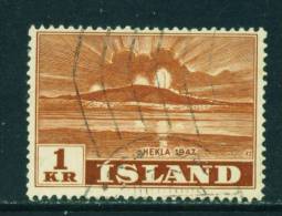 ICELAND - 1948 Mount Hekla 1k  Used As Scan - Gebruikt