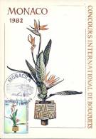 MONACO - Concours International De Bouquets - Timbre Et Tampon Jour D'émission 1982 - Maximum Cards
