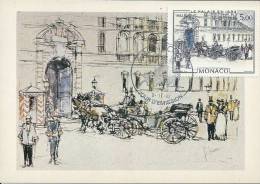 MONACO - La Palais En 1893 - Timbre Et Tampon Jour D'émission 1982 - Maximum Cards