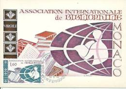 MONACO - Association Internationale De Bibliophilie - Timbre Et Tampon Jour D'émission 1982 - Maximum Cards