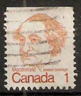 Canada  1972-77  Caricatures  (o) J.A.MacDonald - Sellos (solo)