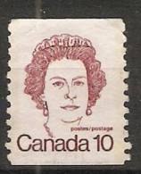 Canada  1972-77  Caricatures  (o) Queen Elizabeth II - Coil Stamps