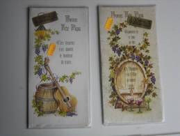 LOT 2 CARTES POSTALES CP AVEC ENVELOPPE Bonne Fete Papa VIN GUITARE TONNEAU - Fête Des Mères