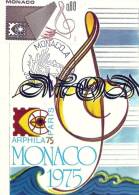 MONACO - ARPHILA 75- Timbre Et Tampon Jour D'émission - Cartes-Maximum (CM)