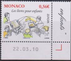 Monaco Mi 2995-2996 Europe: Children's Books - Children Reading - Globe - Boy Reading -  Text Pages - Map - 2010 * * - Unused Stamps