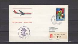 Premier Vol - First Flight - Erstflug / Zurich - Nice / Swissair - Caravelle - First Flight Covers