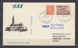 Premier Vol - First Flight - Erstflug / Turku - Copenhagen / SAS - Lettres & Documents