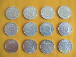 10 LIRE SPIGHE  DAL 1980 AL 1991 SPL- FDC - 10 Liras