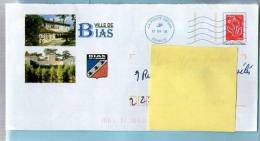 France Entier Postal PAP Ville De Bias - CAD La Poste 23038A Du 12-03-2008 / Lamouche - Lot G4S/07R787 - PAP: Ristampa/Lamouche