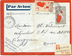 LACMN - MADAGASCAR EP ENVELOPPE AVION 4f50+ COMPL.T VOYAGEE EN RECOMMANDEE JUIN 1937 - Storia Postale