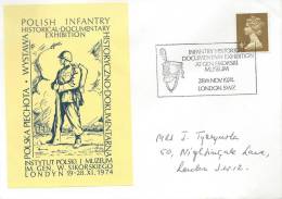 1974.EXHIBITION COVER " POLISH INFANTRY HISTORICAL-DOCUMENTARY EXHIBITION " - Government In Exile In London