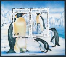 CHILE 1992 ANTARTICA CHILENA PENGUINS/Pinguino Emperador Souvenir Sheet** - Fauna Antártica