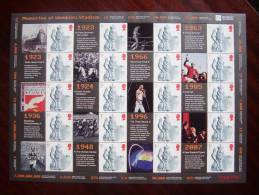 GB 2007 LABEL SHEET Issued 17th.May  MNH MEMORIES Of WEMBLEY STADIUM - Feuilles, Planches  Et Multiples