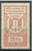 3170- FISCAL MINISTERIO INFORMACION TURISMO 25 PESETAS FRANCO FISCALES REVENUE..FISCAL MINISTERIO INFORMACION TURISMO 25 - Revenue Stamps