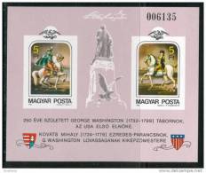 HUNGARY-1982.Imperforated Souvenir Sheet-Washington MNH!CV 25$ Mi Bl.158B - Unused Stamps