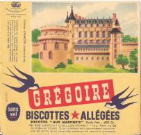GREGOIRE  BISCOTTES ALLEGEES  CHATEAU D'AMBOISE  INDRE ET LOIRE - Biscottes