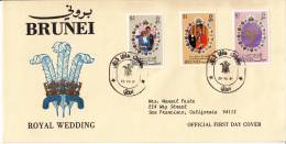 Brunei FDC Scott #268-#270 1981 Royal Wedding Charles And Diana - Brunei (...-1984)