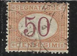 ITALY KINGDOM ITALIA REGNO 1870 - 1874 SEGNATASSE TAXES DUE TASSE CIFRA NUMERAL CENT. 50 USATO USED - Postage Due