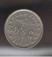 BELGIUM - BELGICA -  50  Centimes  1928   KM88 - 50 Cents