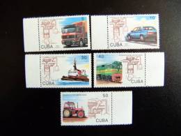 CUBA    1992   CAMIONES  (80 Aniversario De La Muerte De Rudof Diesel)     Yvert & Tellier  N º 3277 - 3281 ** MNH - Vrachtwagens