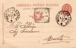 1897  CARTOLINA  CON ANNULLO MONTEFIASCONE VITERBO + MARTA ROMA - Postwaardestukken